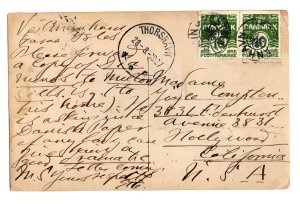 FAROE ISLANDS 1937 VESTMANHAVN THORSHAVN ON CARD TO USA  PICTURING ICEBERG