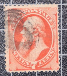 Scott 149 - 7 Cents Stanton Banknote - Nice Stamp - Used - SCV - $100.00