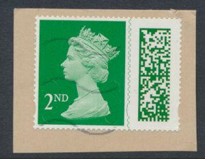 GB 2nd Green Security Barcoded Machin Yr code 22 Source B  see detail & scan