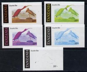 Tanzania 1986 John Audubon Birds 20s (Scarlet Ibis) set o...