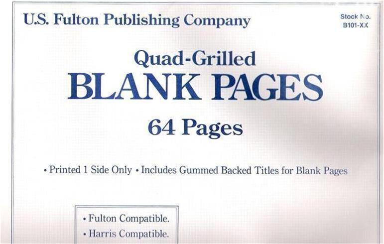 64 Brand New Quad-Grilled Blank Pages Will Fit Harris Albums Printed One Side