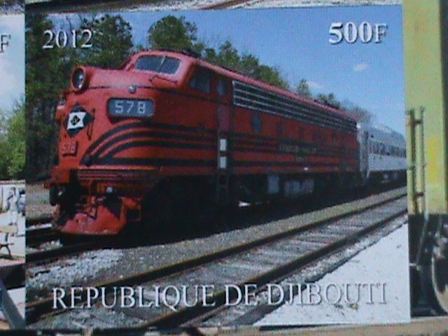 ​DJIBOUTI STAMP-2012 WORLD FAMOUS TRAINS RARE MNH IMPERF:  SHEET VERY FINE