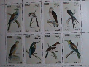 OMAN STAMP 1973 COLORFUL LOVELY WORLD ENDANGER BIRDS-IMPERF-MNH MINI SHEET VF