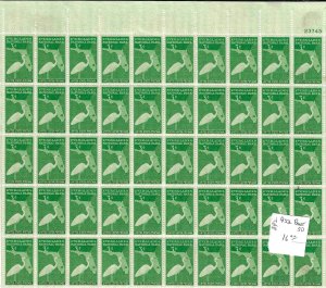 952 Mint,OG,NH... Pane of 50... Brookman CV $16.00