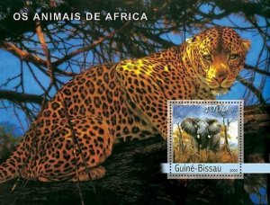 Jaguar Stamp Elephant Wild Animal Africa S/S MNH #2451 / Bl.428