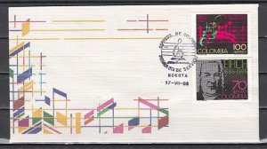 Colombia, Scott cat. C766-767. Composers Bach & Handel issue. First day cover. ^