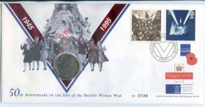 1995 Second World War Peace Dove PNC Cover £2 Coin Brilliant Uncirculated