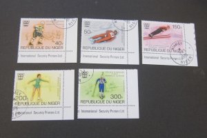 Niger 1976 Sc 347-49,C266-67 Olympic CTO set FU