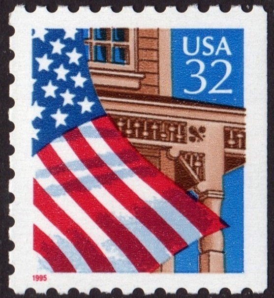 SC#2916 32¢ Flag Over Porch Booklet Single (1995) MNH