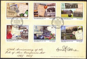 Isle of Man 2015 150 years of Isle of Man Companies Act Set of 6 FDC