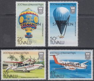 TUVALU Sc#208-11.1 CPL MNH SPECIMEN SET - 200 YEARS of MANNED FLIGHT