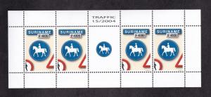 Surinam   #1311  MNH 2004  sheet with  4 stamps 4000f horse rider crossing