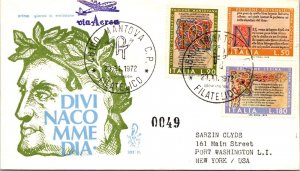 Italy 1972 FDC - Divina Commedia  / Airmail - Mantova - J8657