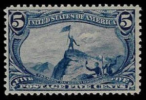 U.S. #288 Unused OG VLH; 5c Trans Mississippi - Fremont (1898)