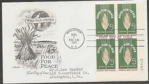 #1231 ADDR ARTMASTER FDC PBL4  Food for Peace-Freedom f