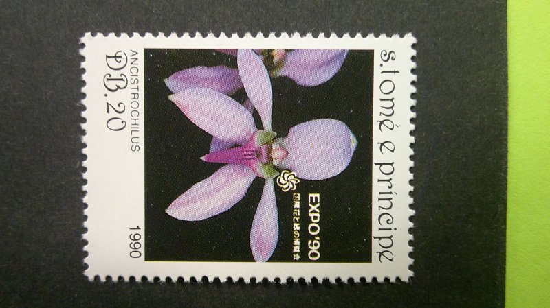 St. Thomas and Prince Orchids Scott# 917-921 Complete Mint XF NH set of 5