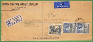 ZA1477 - Kenya Uganda Tanganyika - POSTAL HISTORY - COVER from KILINDINI  1955