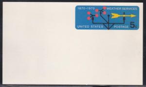U.S. # UX57, Eather Vane, Weather Services Postal Card, Mint