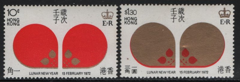 HONG KONG, 268-269, (2) SET, MNH, 1972, Rats