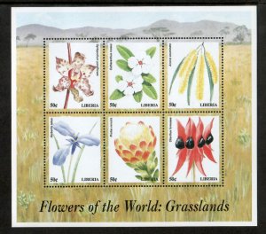 Liberia 1999 - Flowers Plants - Sheet of 6 Stamps - Scott #1427 - MNH