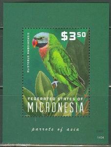 MICRONESIA 2014 PARROTS OF ASIA  SOUVENIR SHEET   MINT NH