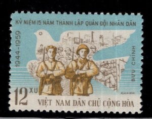 North Vietnam. Scott 109 Peoples Army 15th Anniversary stamp Unused