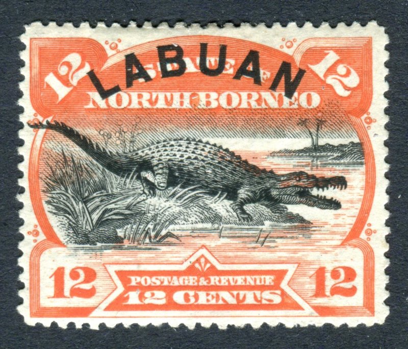 Labuan 1894. 12c orange vermilion. Mint Hinged. SG70.