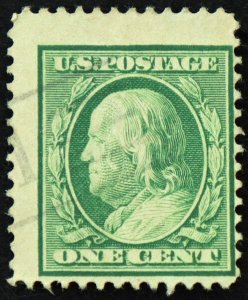 U.S. Used Stamp Scott #374 1c Franklin, Jumbo. Unobtrusive Cancel. Choice!