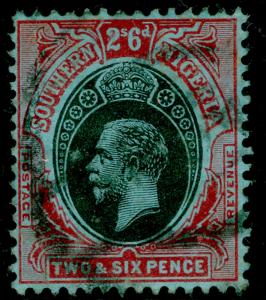 SOUTHERN NIGERIA SG53, 2s 6d black & red/blue, used. Cat £50.