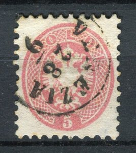 AUSTRIA LEVANT; 1860s classic Eagle Coat of Arms issue used Shade of 5sl.