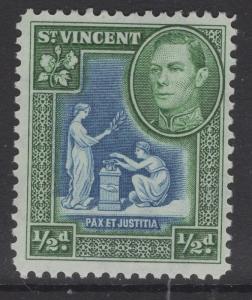 ST.VINCENT SG149 1938 ½d BLUE & GREEN MNH