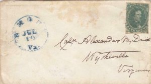 18XX, Confederate #1 to Emory, VA Cover, See Remark (32232)