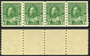 Canada SG257 2c Green (Dry) Imperf x perf 8 Very Fine U/M (MNH) Unitrade Cat 225