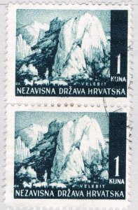Croatia 33 Used V Pair Velebit Mountains 1941 (BP87204)
