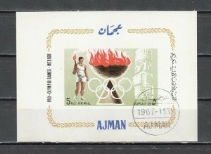 Ajman, Mi cat. 197, BL16. Summer Olympics s/sheet. C.T.O. ^