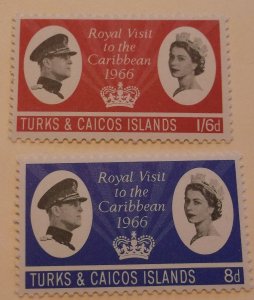 Turks and Caicos 150-1 MNH Royalty Topical Cat $1.00 Full Set