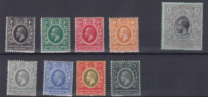 BRITISH EAST AFRICA  1912 - 21     S G  44 - 43  VARIOUS VALUES TO   1R   MH