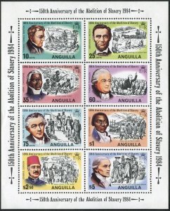 Anguilla 595a sheet,MNH.Michel 596-603 klb. The Abolition of Slavery-150.1984.