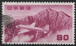 JAPAN  1952 Sc C33 Used VF, 80y Airmail, JSCA /Sakura A30 - Airplane