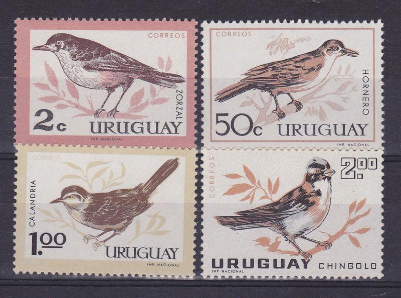 URUGUAY Sc#695/8 MNH STAMP Native birds Rofous bellied Thrush  CV$7.5