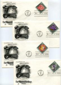 1538-41 Our Mineral Heritage, Artcraft, FDCs with inverted city/date cancel slug
