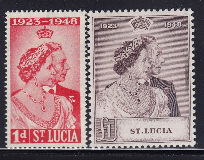 St Lucia Scott # 129 - 130  VF OG never hinged nice color cv $ 22 ! see pic !