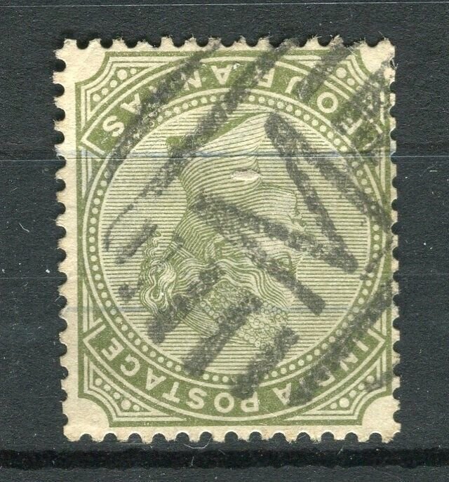 INDIA; 1890s early classic QV issue used 4a. value, fair Postmark, M