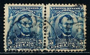 US #304 Horiz Pair Used