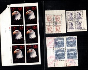 US 4 used  high denominations plate blocks