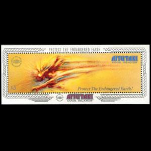 Aitutaki 445 $3 Human Comet Environment / Ecology MNH S/S SCV$8.00 1990