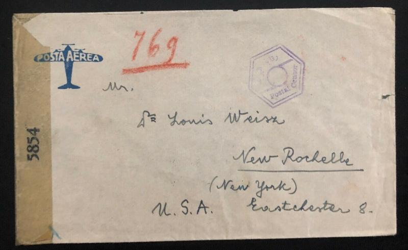 WW2 Egypt Cover Prisoner of War POW Camp 1 To New Rochelle NY USA J Rosenberg