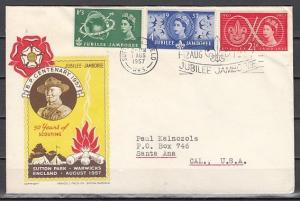 Great Britain, Scott cat. 334-336. Scout Jamboree issue. First Day Cover. ^