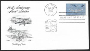 UNITED STATES FDC 4¢ Naval Aviation 1961 Artmaster