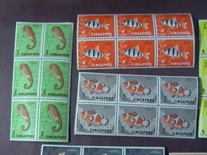 SINGAPORE # 53-59-MINT NEVER/HINGED--COMPLETE SET IN BLOCKS OF 6---1962